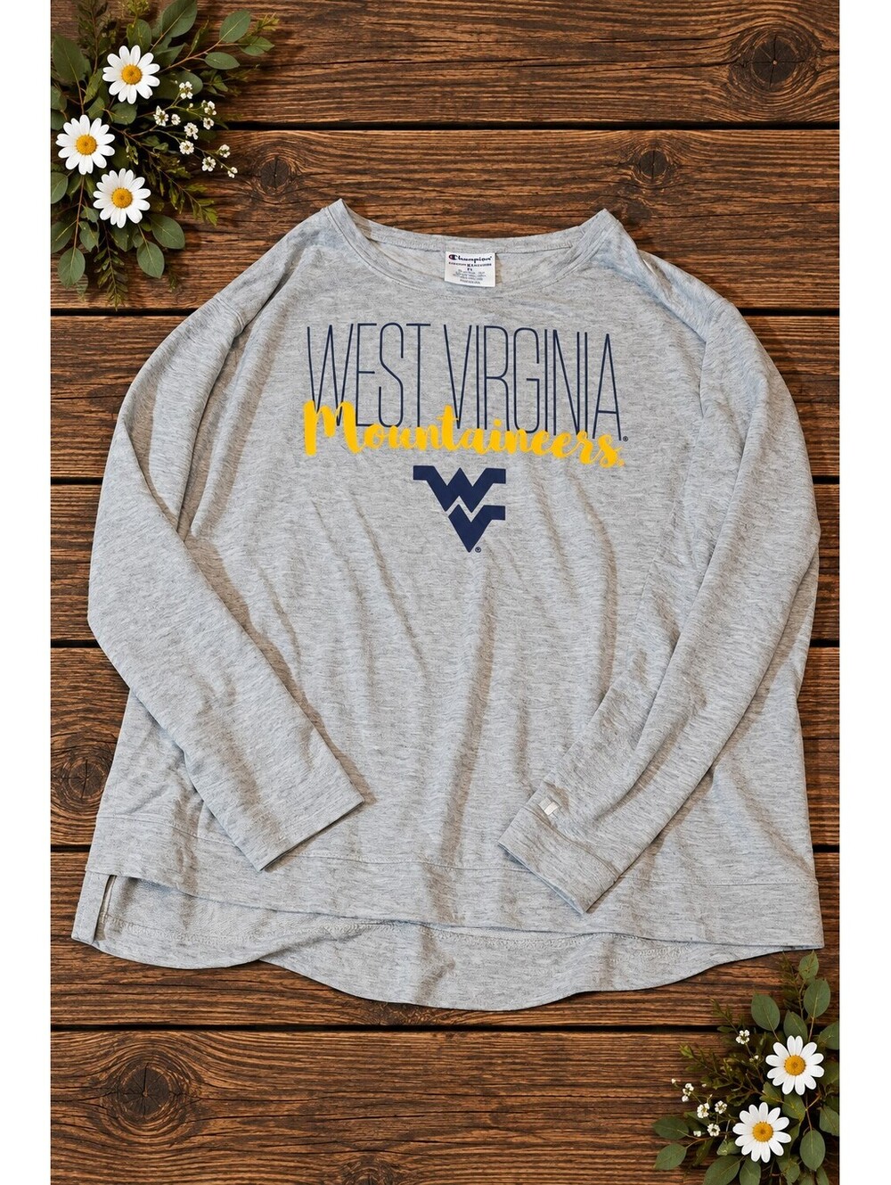 Gray West Virginia Mountaineers long sleeve top XL